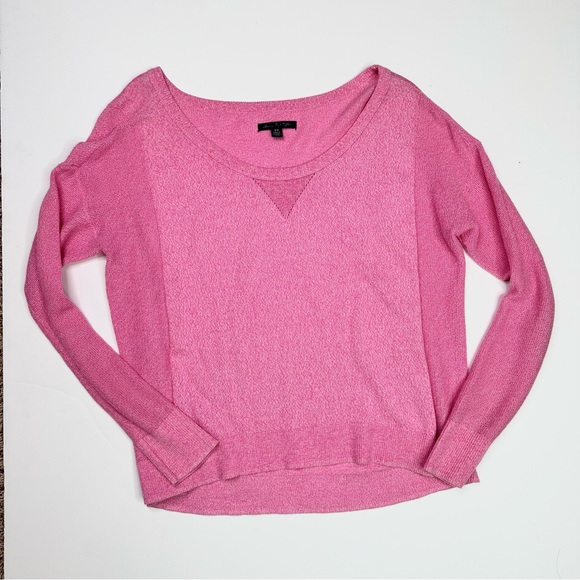 American Eagle Outfitters Mixed
Stich Scoop Neck Off The Shoulder Sweater Pink M - Picture 2 of 8